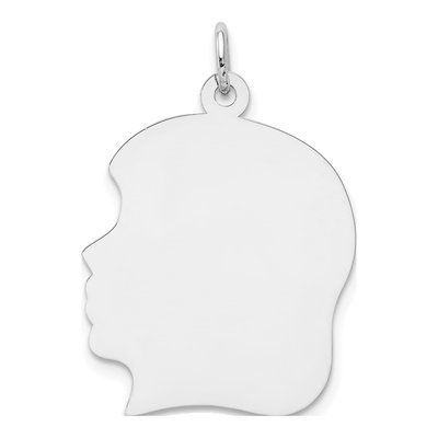 14K White Gold Girl Pendant