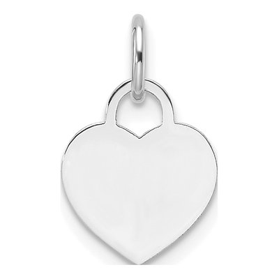 14K White Gold Heart Disc Charm