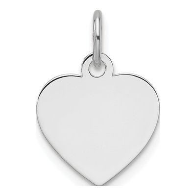 14K White Gold Heart Disc Charm