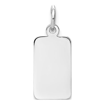 14K White Gold Rectangular Charm