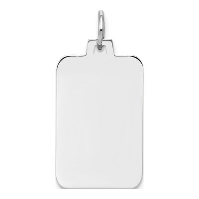 14K White Gold Rectangle Charm