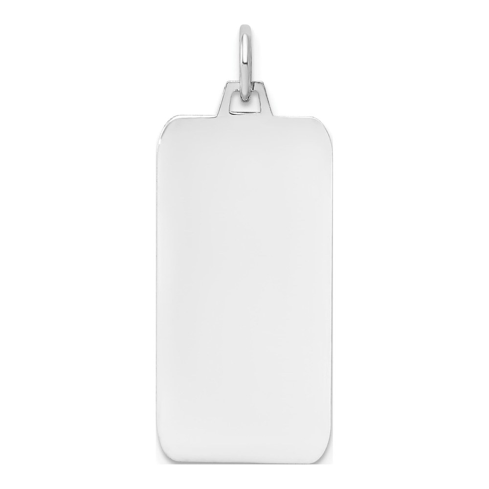 14K White Gold Rectangle Charm