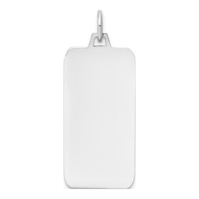 14K White Gold Rectangle Charm