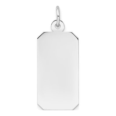 14K White Gold Rectangle Charm