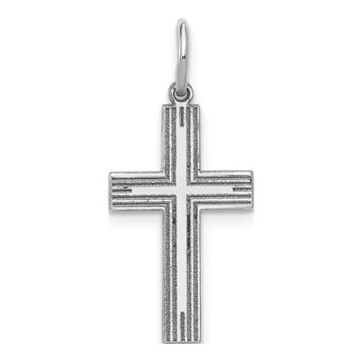 14K White Gold Cross Pendant
