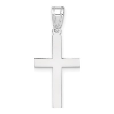 14K White Gold Cross Pendant