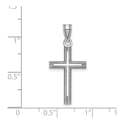 14K White Gold Laser-Etched Cross Pendant – view 4