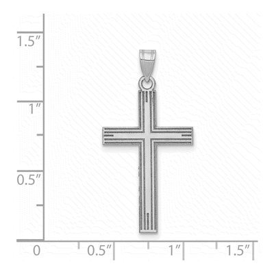 14K White Gold Laser-Etched Cross Pendant – view 4