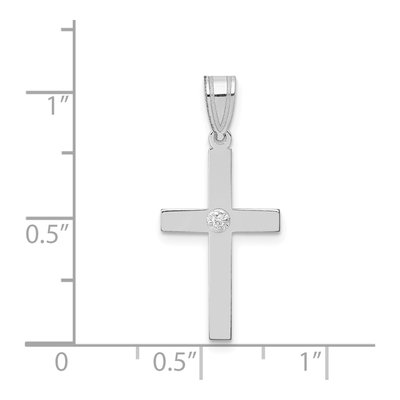 14K White Gold Diamond Cross Pendant – view 4