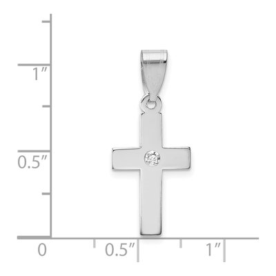 14K White Gold Diamond Cross Pendant – view 4