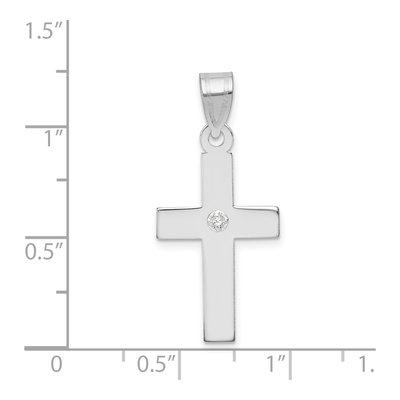 14K White Gold Diamond Cross Pendant – view 4