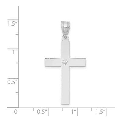 14K White Gold Diamond Cross Pendant – view 4