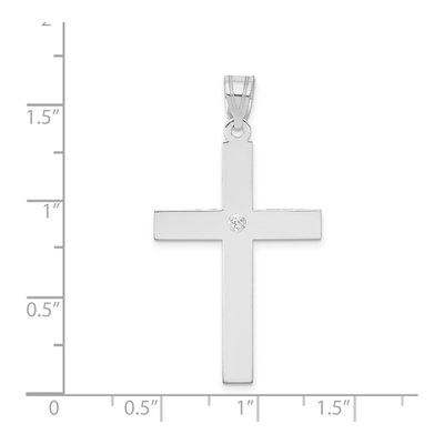 14K White Gold Diamond Cross Pendant – view 4