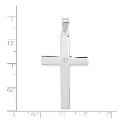 14K White Gold Diamond Cross Pendant – view 4
