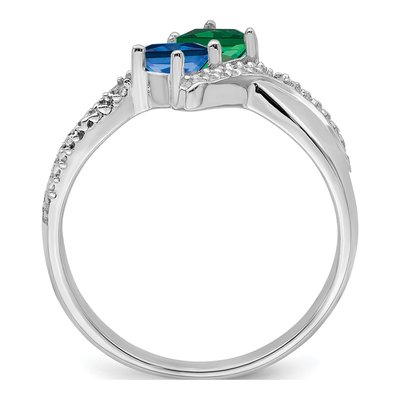 Sterling Silver Diamond Personalized 2-Name Couple's Family Ring – view 3