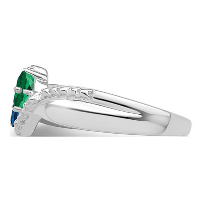 Sterling Silver Diamond Personalized 2-Name Couple's Family Ring – view 4