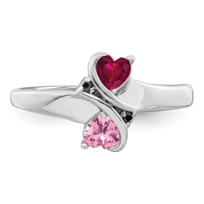 Sterling Silver Diamond Personalized 2-Name Couple's Family Ring – view 5