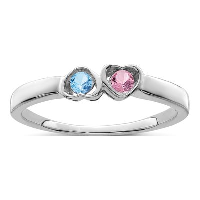 Sterling Silver Personalized 2-Name Couple's Family Ring – view 2