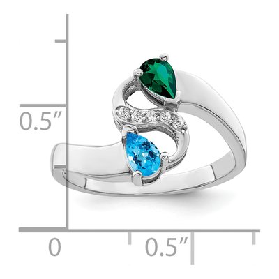 Sterling Silver Diamond Personalized 2-Name Family Ring – view 6