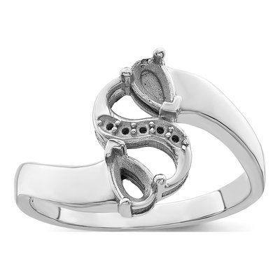 Sterling Silver Diamond Personalized 2-Name Family Ring – view 7