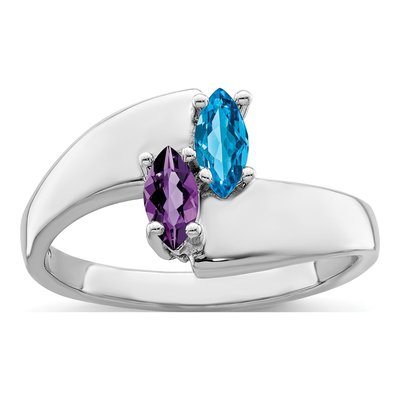 Sterling Silver Personalized 2-Name Couple's Family Ring – view 2
