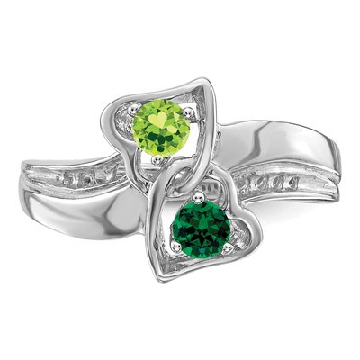Sterling Silver 1/10 ct tw Diamond Personalized 2-Name Couple's Family Ring – view 5