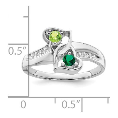 Sterling Silver 1/10 ct tw Diamond Personalized 2-Name Couple's Family Ring – view 6