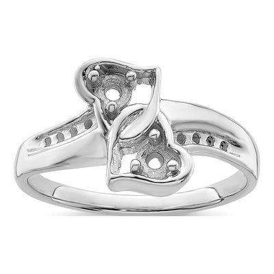 Sterling Silver 1/10 ct tw Diamond Personalized 2-Name Couple's Family Ring – view 8