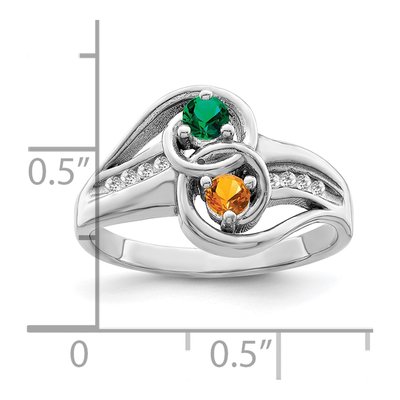 Sterling Silver 1/10 ct tw Diamond Personalized 2-Name Couple's Family Ring – view 6