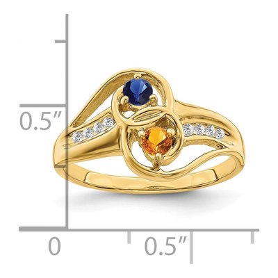 14K Yellow Gold 1/10 ct tw Diamond Family Ring – view 6