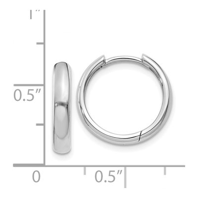 14K White Gold 11mm Huggie Hoop Earrings – view 3