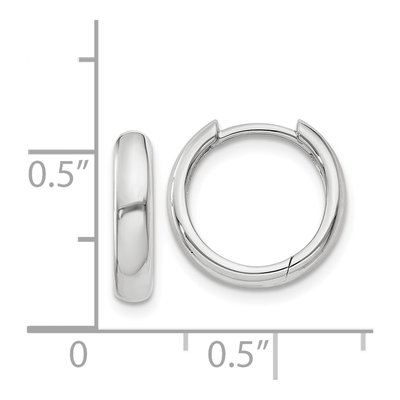 14K White Gold 10mm Round Huggie Hoop Earrings – view 4