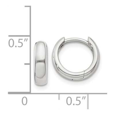 14K White Gold 8mm Huggie Hoop Earrings – view 5