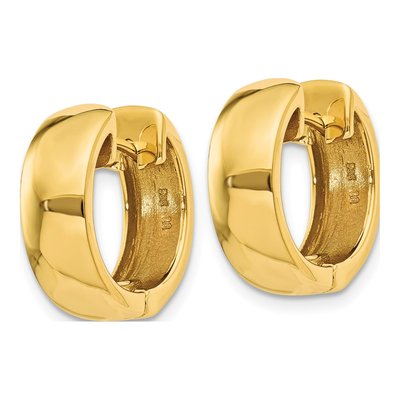 14K Yellow Gold 12mm Huggie Hoop Earrings – view 3