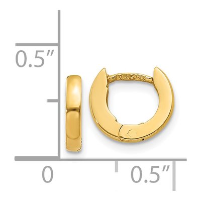 14K Yellow Gold 9.5mm Huggie Hoop Earrings – view 5