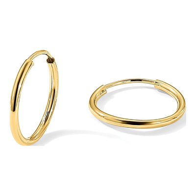14K Yellow Gold 16mm Endless Tube Hoop Earrings – view 6