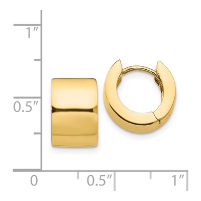 14K Yellow Gold 10mm Round Huggie Hoop Earrings – view 5