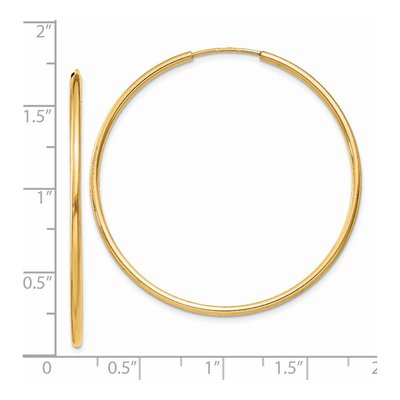 14K Yellow Gold 40mm Endless Tube Hoop Earrings – view 5