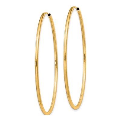 14K Yellow Gold 45mm Endless Tube Hoop Earrings – view 3