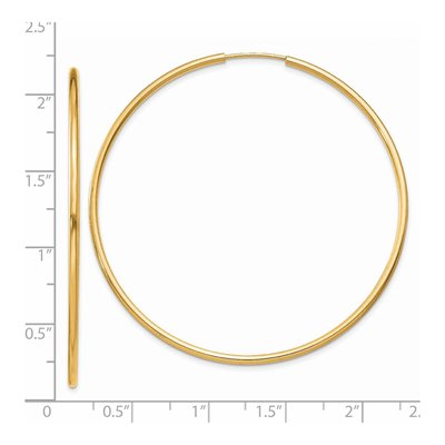 14K Yellow Gold 50mm Endless Tube Hoop Earrings – view 5