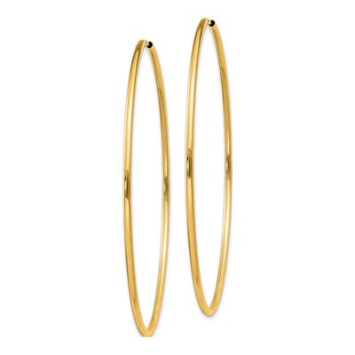 14K Yellow Gold 55mm Endless Tube Hoop Earrings – view 3