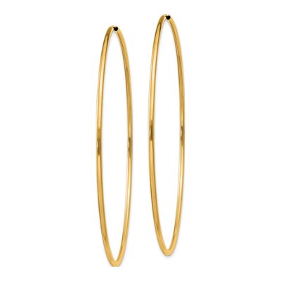 14K Yellow Gold 65mm Endless Tube Hoop Earrings – view 2