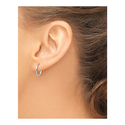 14K White Gold 14mm Endless Tube Hoop Earrings – view 4