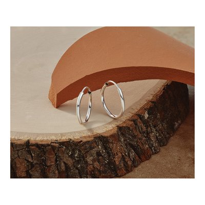 14K White Gold 16mm Endless Tube Hoop Earrings – view 7