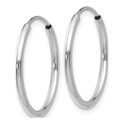 14K White Gold 18mm Endless Tube Hoop Earrings – view 3