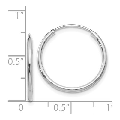 14K White Gold 18mm Endless Tube Hoop Earrings – view 5