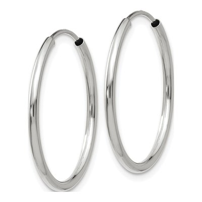 14K White Gold 20mm Endless Tube Hoop Earrings – view 3