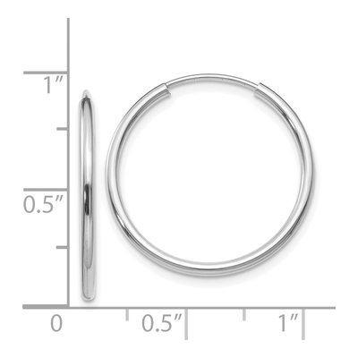14K White Gold 20mm Endless Tube Hoop Earrings – view 5