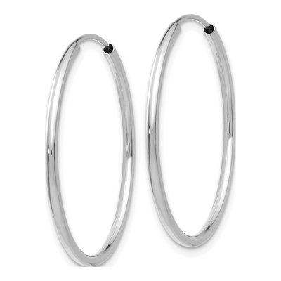 14K White Gold 25mm Endless Tube Hoop Earrings – view 3