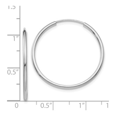 14K White Gold 25mm Endless Tube Hoop Earrings – view 5